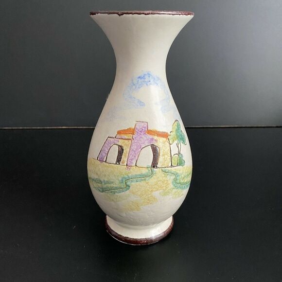 Vintage Bay Keramik West Germany Form 534/18 Villa Boat Scene Vase 1960s/1970s - Picture 1 of 10